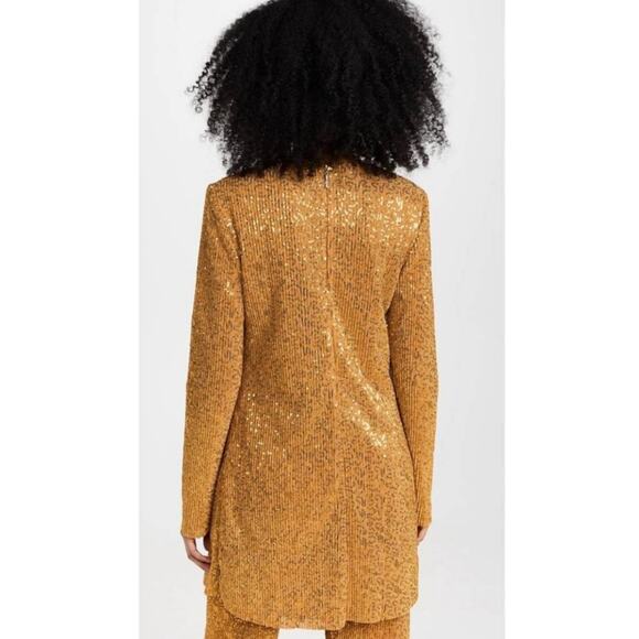 NEW STINE GOYA Odis Dress in Gold Sequins Long Sleeve Crewneck Size Small Formal - Picture 3 of 11